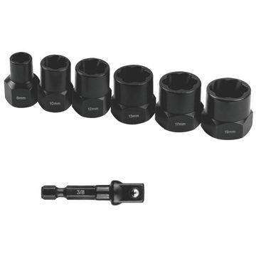 Bolt Extract Set 7Pce 8/10/12/13/17/19Mm 1Pc 50Mm 1/4" Socket Adaptor