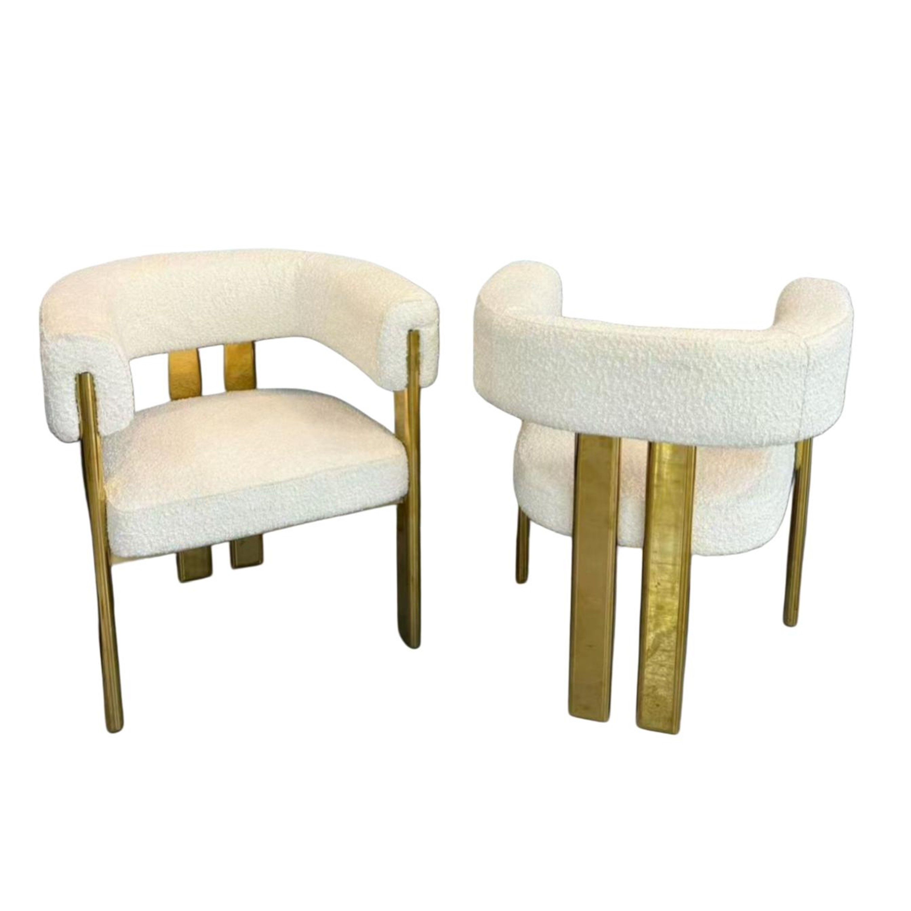 Madiega Furniture - Boucle Gold Accent Chairs