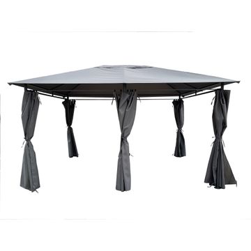 Seagull Garden Pavillion Gazebo With Side Walls 3 x 4m Grey