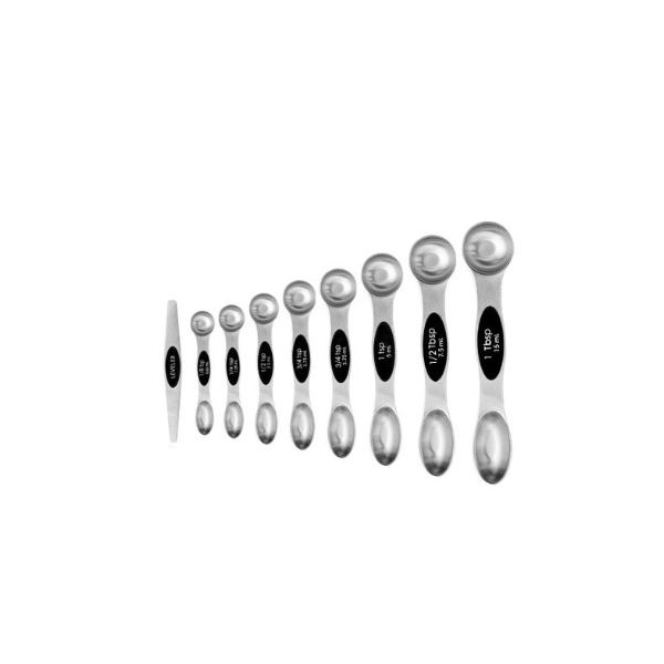 Castelware - Measuring Spoon Set Stackable Dual Sided for Liquid and Dry Ingredients, Set of 8 with Leveler