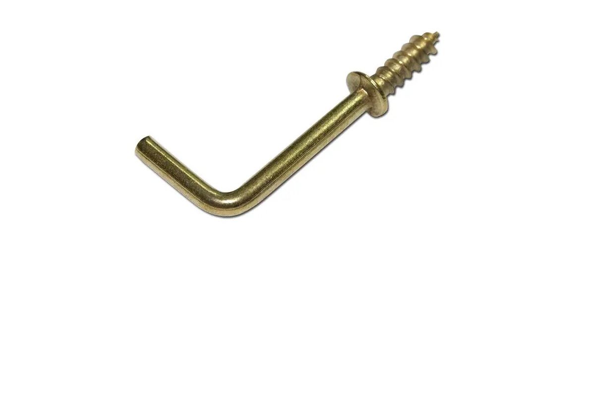 Square Cup Hook, Brass, 25mm, 20 Pieces (4 pack) BY WOODLY