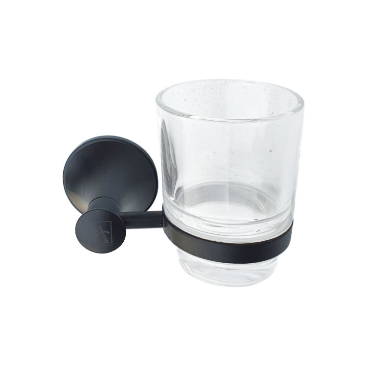 Kirk Aqua Royal Removable Zinc Glass Tumbler Holder - Black