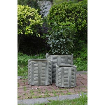 Flower PotsLightweight 18kg Set 3 Cylindrical Shape