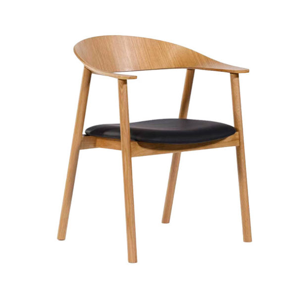 Chair Crazy Seoul Dining Chair Natural Oak Black PU Seat