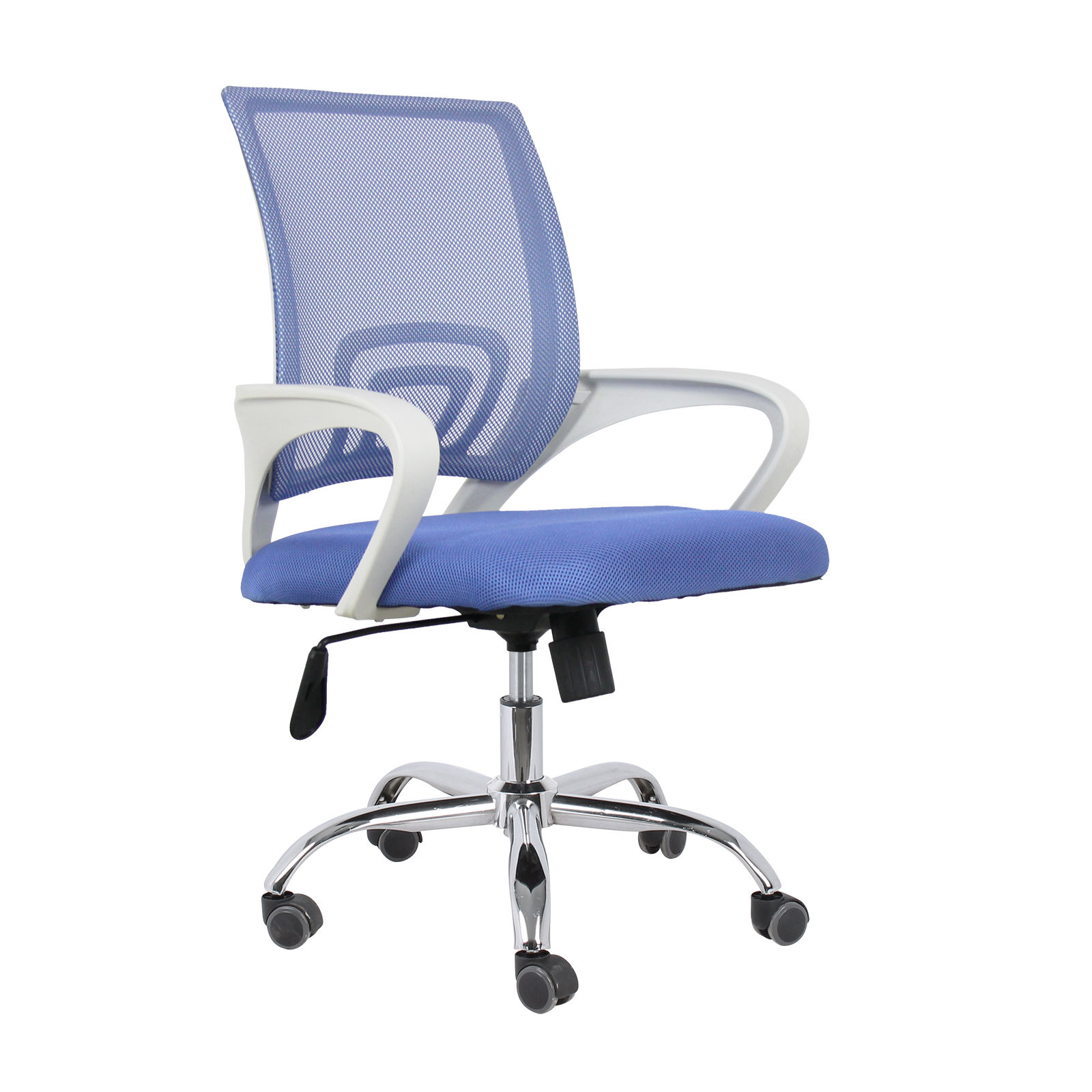 TOCC Wippy Netting Back Typist Office Chair with Chrome Base - White with Blue