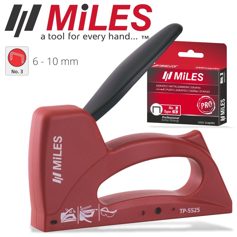 Miles Staple Gun Kit Abs Body Incl 22G 8mm Jt21 Stap Reload Ind