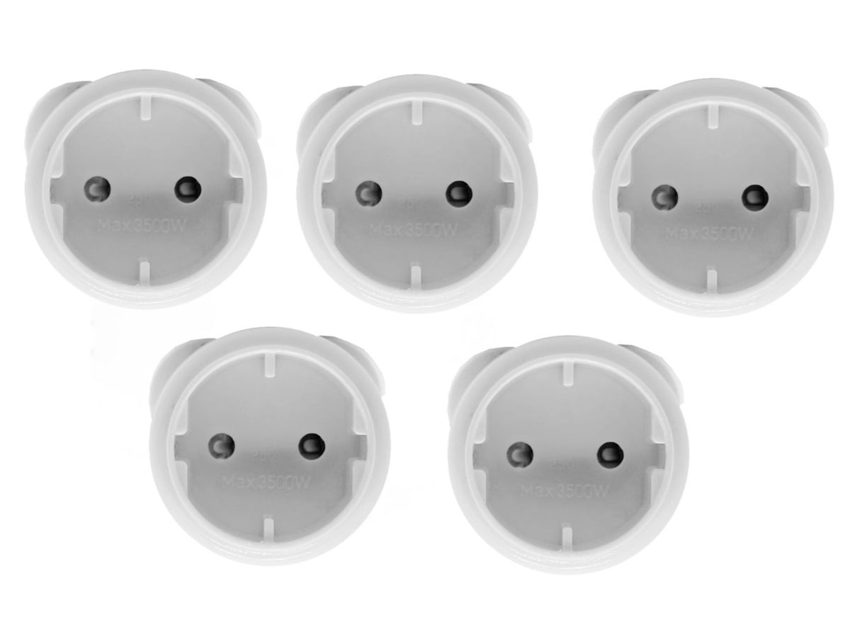 2-Pin Schuko to 16A 3-Pin Adaptor EUR-SCH 5 Pack