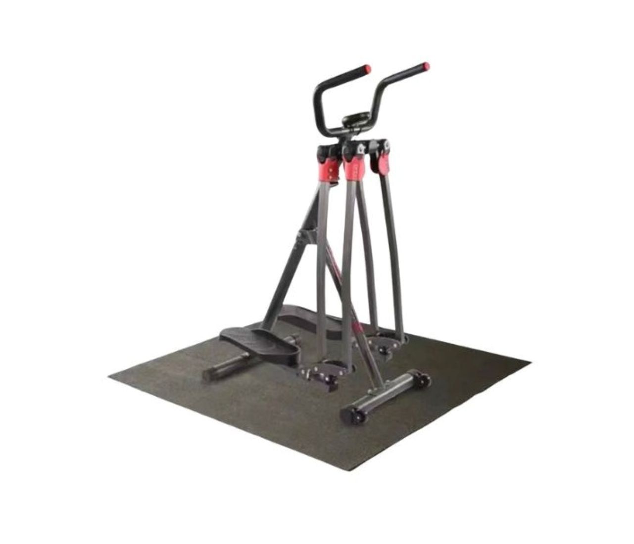 Foldable Exercise Bike with Handlebar, Indoor Stationary Cycling Equipment, Black and Red