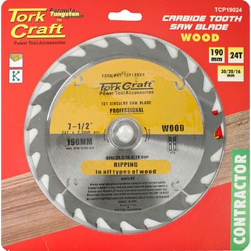 Blade Contractor 190 X 24T 30/20/16 Circular Saw Tct