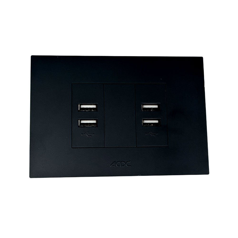 ACDC - Black Orion 2x 2.1A USB Charger Outlet (Pre-Assembled)