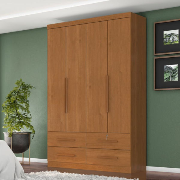 Maximus Plus 4-Door Wardrobe Cinnamon