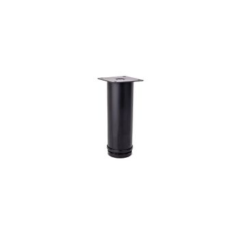 Round Leg, Adjustable, H150mm x 50mm, Black (4 Pack) BY WOODLY