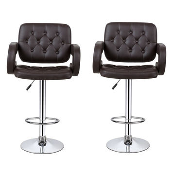 Bar Stools / Kitchen Counter Breakfast Chair/s- Brown - 2 Pack