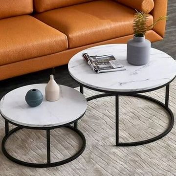 Hovox Home 2 piece round modern coffee table