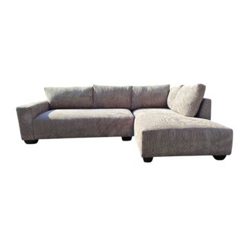 Natalia L Shape Couch – Corduroy Beige Left Sided