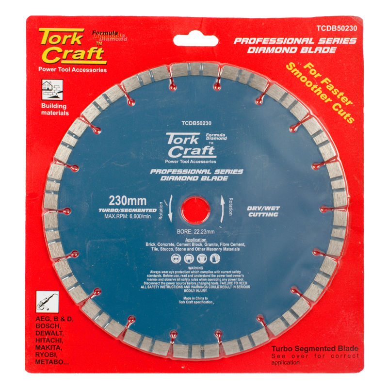 Tork Craft - Diamond Blade Turbo-Segmented 230 x 22.23mm - 2 Pack