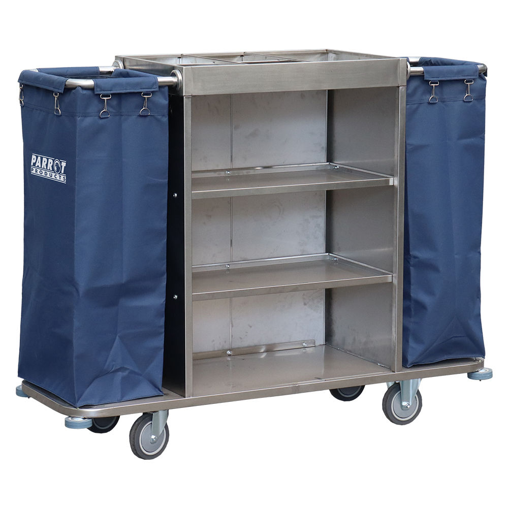 Parrot Products Housekeeping Service Trolley Stainless Steel Utility Cart