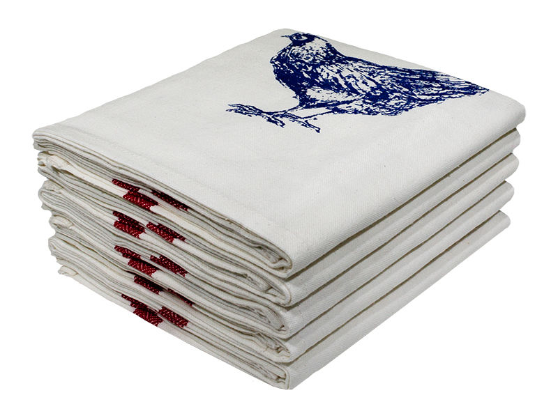 Bunty's Kitchen Towel - Design 2678 - 045x067cms - (05 Pc Pack) - Chicken - Royal Blue