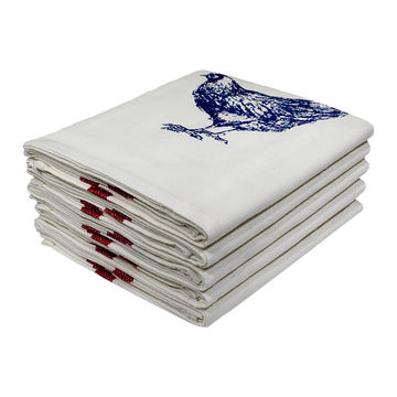 Bunty's Kitchen Towel - Design 2678 - 045x067cms - (05 Pc Pack) - Chicken - Royal Blue