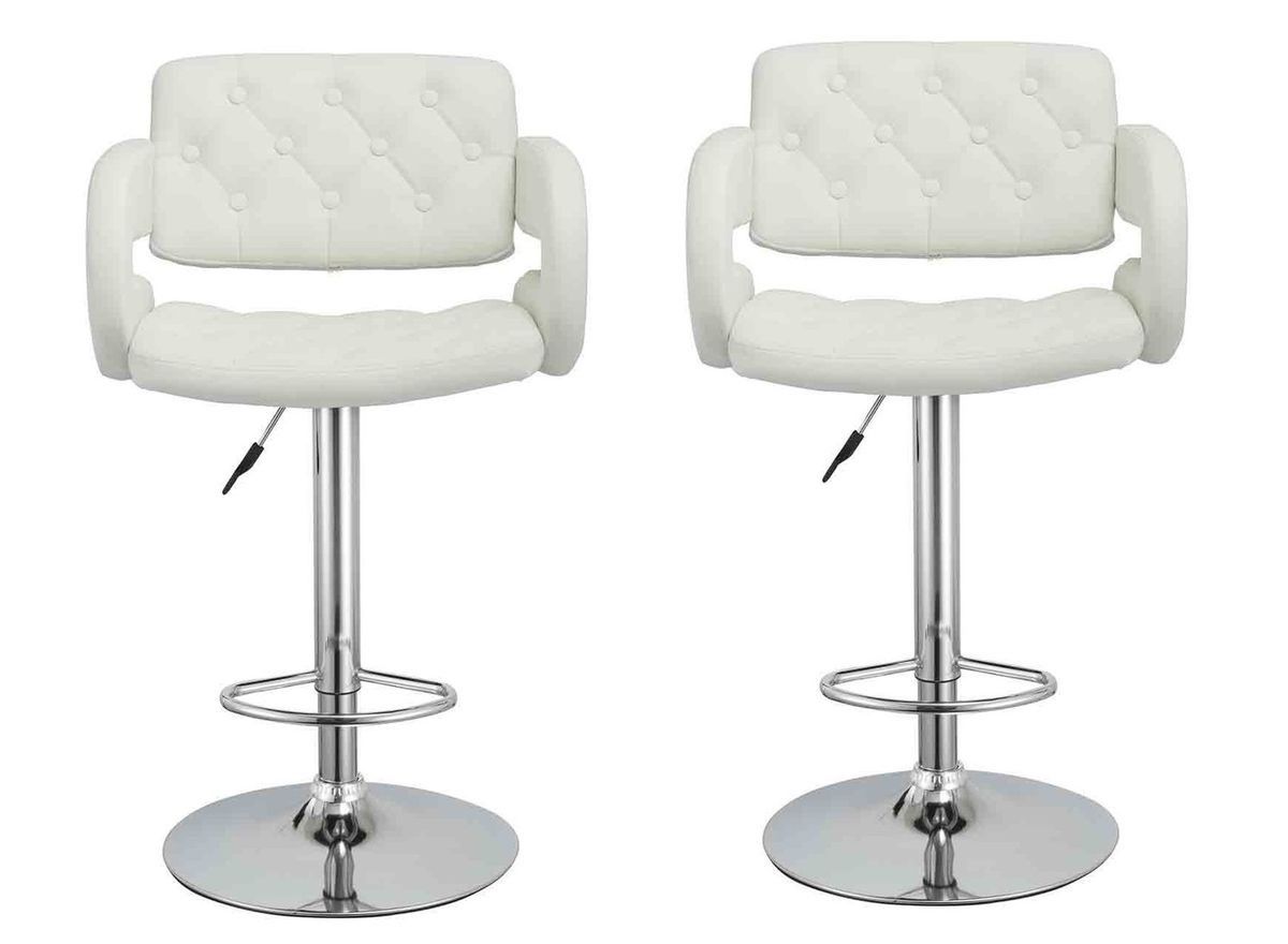 Bar Stools / Kitchen Counter Breakfast Chairs - 2 Pack - White