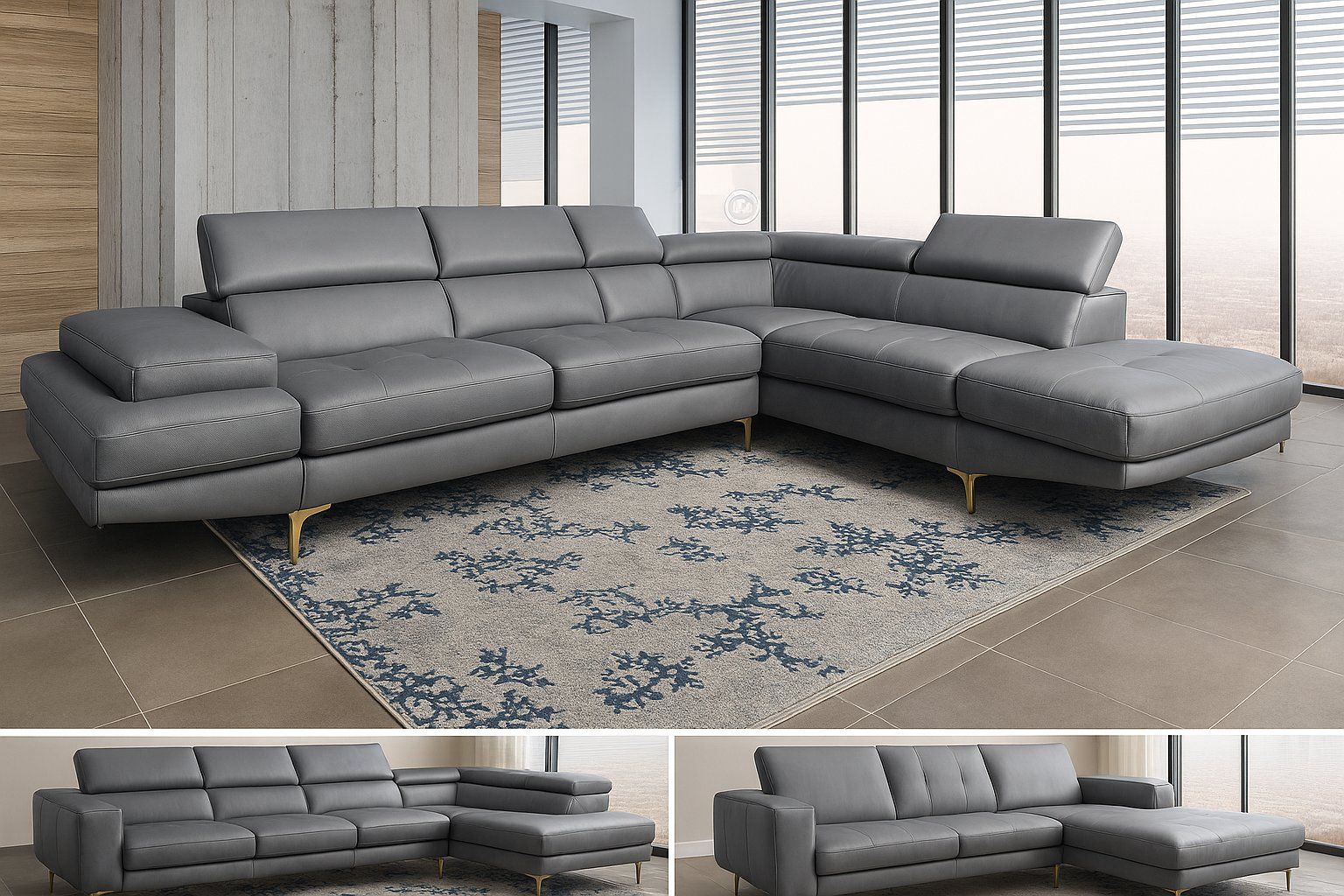 IG Furn- LuxeEase Daybed Sofa Grey