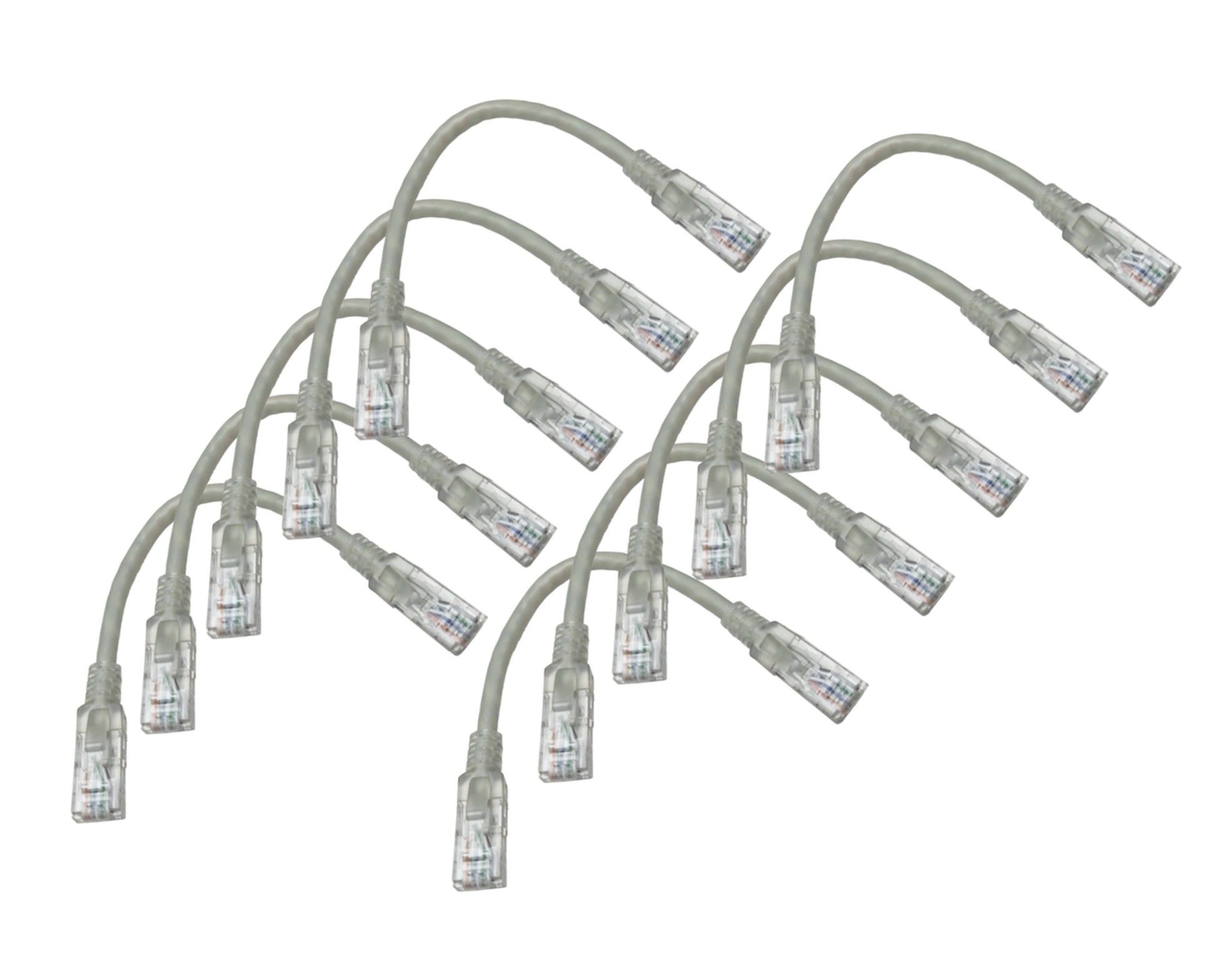 Bulk Pack 10 x Linkbasic 22cm UTP Cat6 Patch Cable Grey