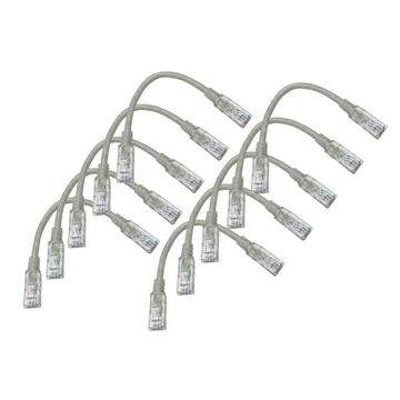 Bulk Pack 10 x Linkbasic 22cm UTP Cat6 Patch Cable Grey