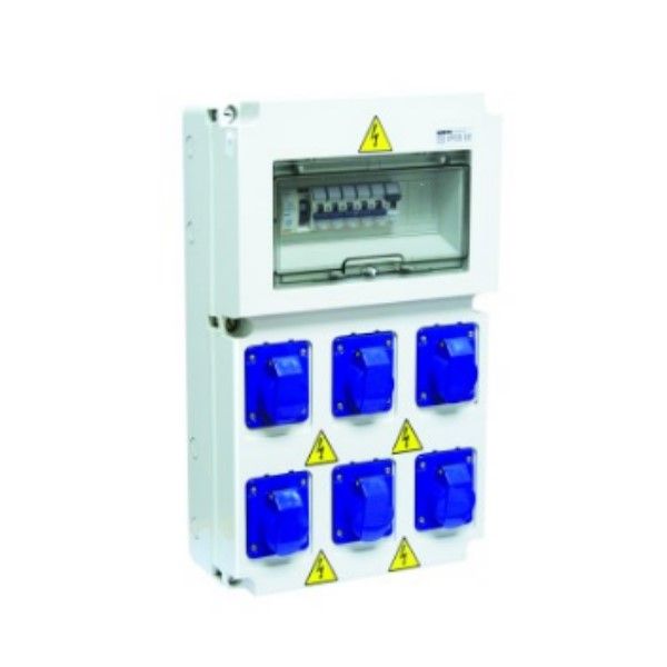 Caravan DB 6x16A 230V Iec309 Sockets,  32A 230V Supply