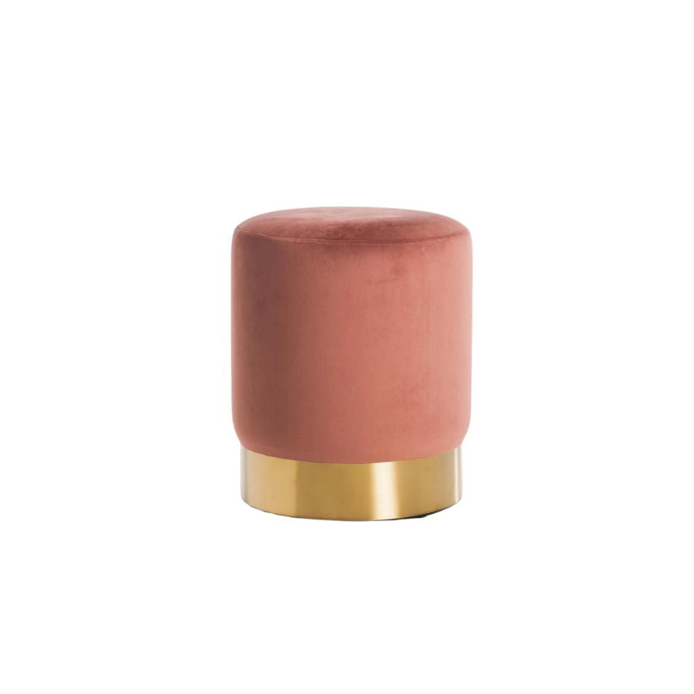 Neptune Velvet Ottoman - Blush