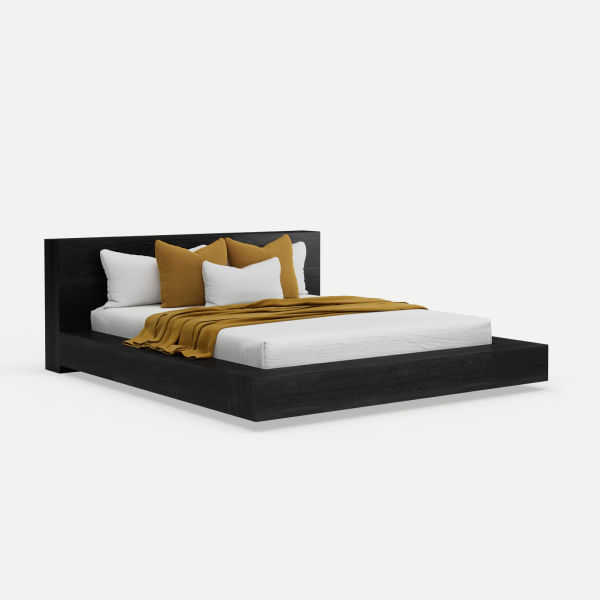 Floating Platform Bed Antares King - Jet Black