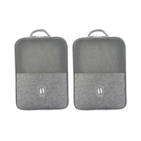 Portable Shoe Travel Organiser - 2 Pack - Grey