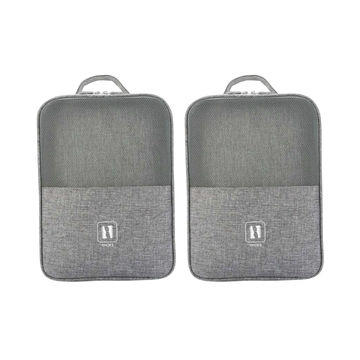 Portable Shoe Travel Organiser - 2 Pack - Grey