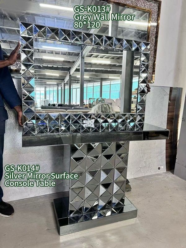 Prestige Home - Ziny Console Table and Mirror Set (Silver)