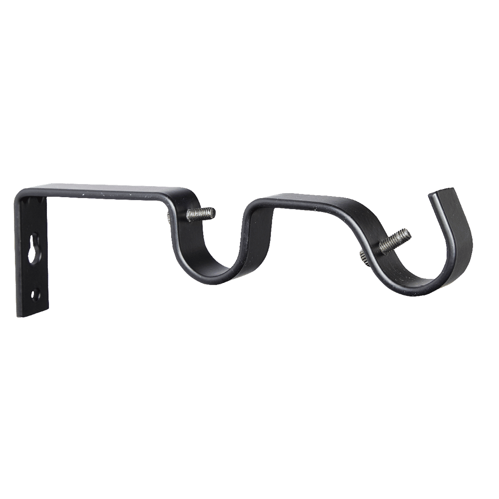 25 mm Steel Rod Dbl Bracket Onyx (n)
