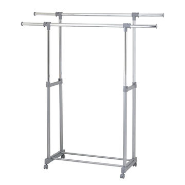 Adjustable Clothes Hanging Rack with Sturdy Frame & Compact Design