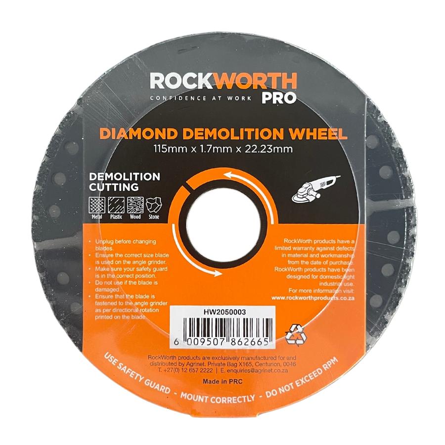 Rockworth Pro Diamond Demolition Wheel 115Mm