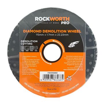 Rockworth Pro Diamond Demolition Wheel 115Mm