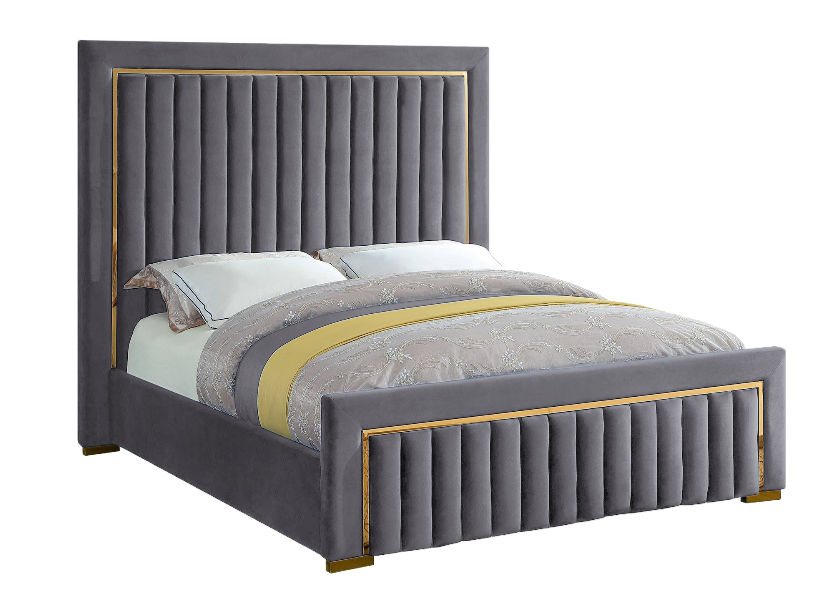 Hope Sleigh Bed King -Grey