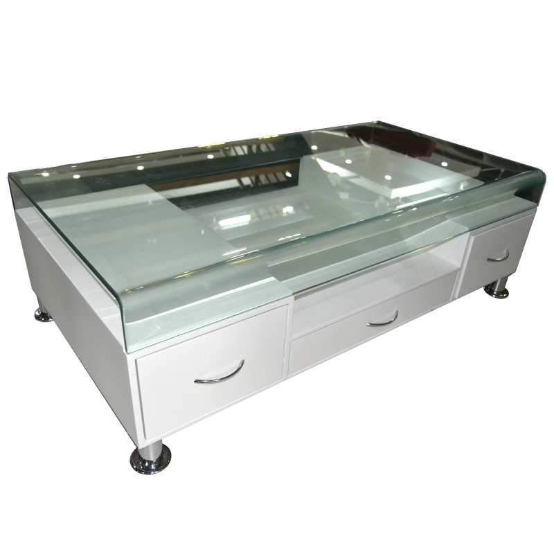 Coffee Tables - Tempered Glass Top - White Colour