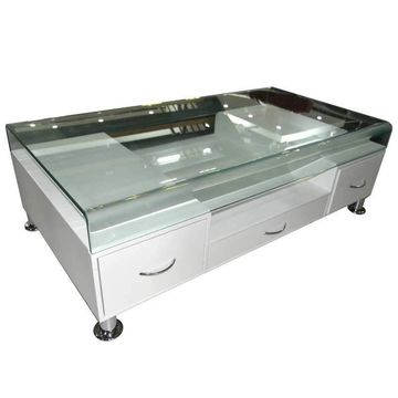 Coffee Tables - Tempered Glass Top - White Colour