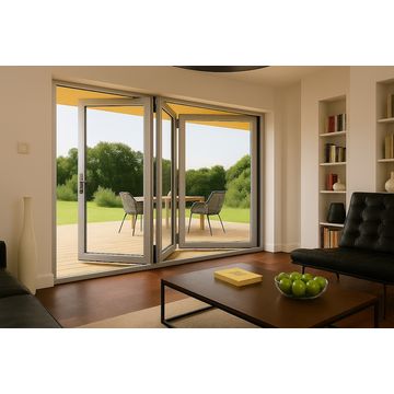 Kenzo - SFD3FG7LS- Aluminium Fold A-Side Door 2.1mx2.1m Silver Open to Left Viewed From Outside