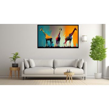Canvas Wall Art - Painting of 3 Giraffes - B1580 [120 x 80 cm]