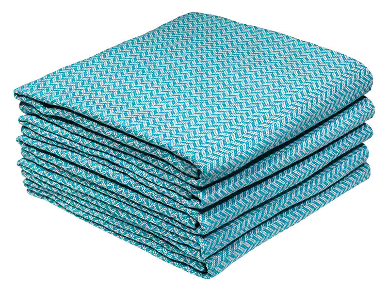 Multipurpose, Easy Fit, Absorbent Kitchen Towel - Design 2033 - 050x070cms - (05 Pc Pack) - Plain - Tanager Turquoise