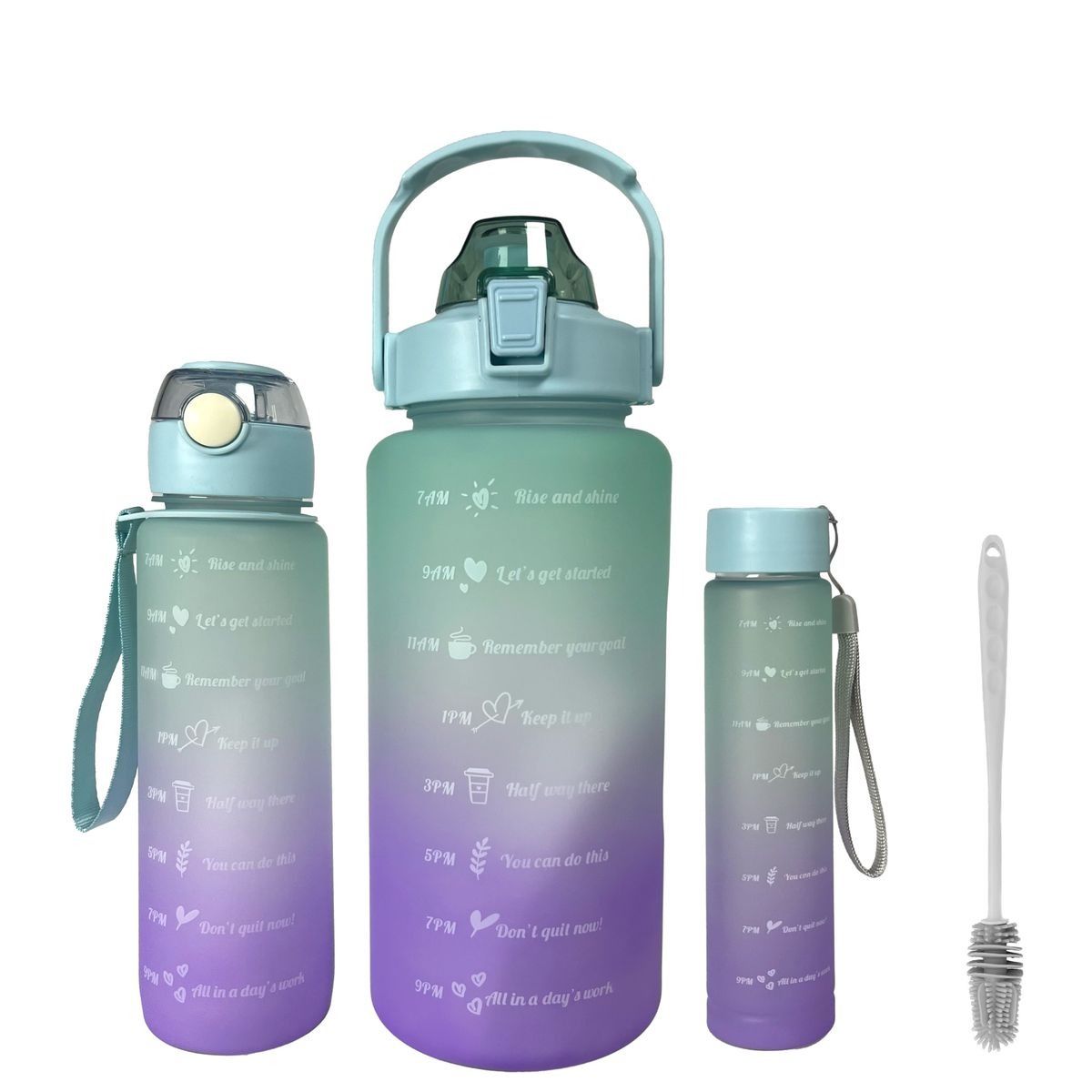 Set of 3 Gradient Colour Beverage Bottles