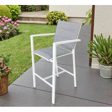 Aluminium Padded Outdoor Bar Chair &ndash; Textilene Seat