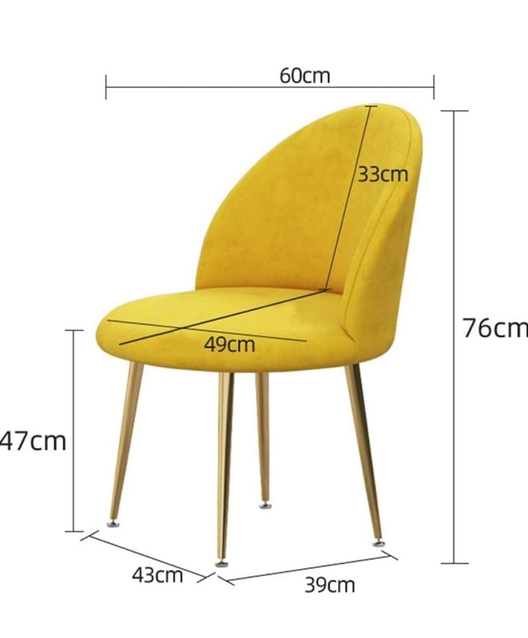 Asher Dinning Chairs with Gold Legs Set of 2 Yellow