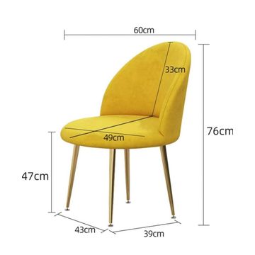 Asher Dinning Chairs with Gold Legs Set of 2 Yellow