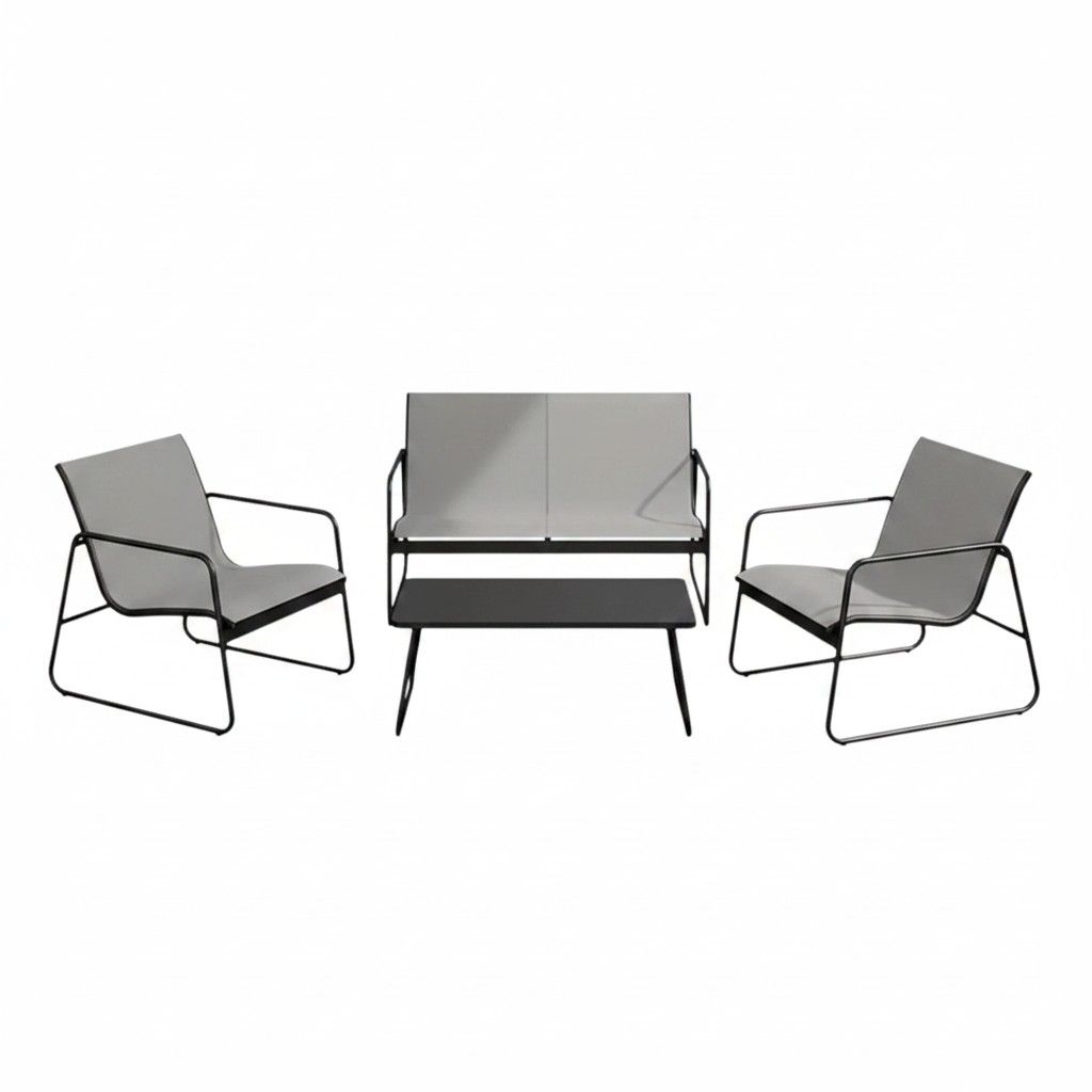 Shayd - 4pc Stanely Outdoor Patio Set - Grey