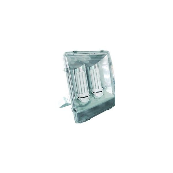 2x65W CFL Floodlight Plastic C/W Lamps IP65 428x407x157