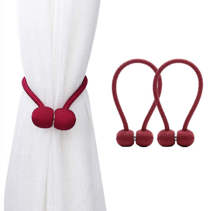 Matoc Magnetic Curtain Tieback - Ball Design - Dark Red